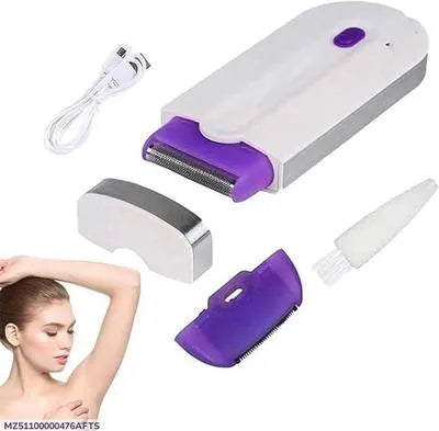 Rechargeable Hair Shaver Purple White ABS Women's Sensitive Skin