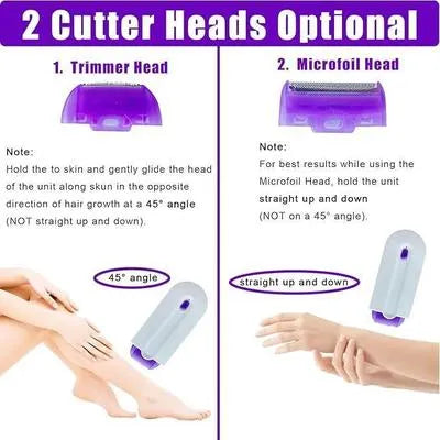 Rechargeable Hair Shaver Purple White ABS Women's Sensitive Skin