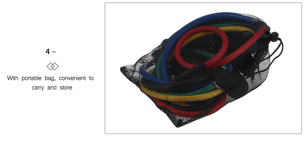 Pack Of 5 Fitness Gym Equipment Workout Elastic Resistance Bands Training For Exercise Pull Rope