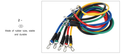 Pack Of 5 Fitness Gym Equipment Workout Elastic Resistance Bands Training For Exercise Pull Rope