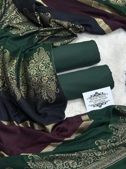 Most Hit Design Dhanak Winter Collection 2026 | 3-Piece Unstitched Suit with Fancy Wool Shawl