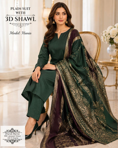 Most Hit Design Dhanak Winter Collection 2026 | 3-Piece Unstitched Suit with Fancy Wool Shawl