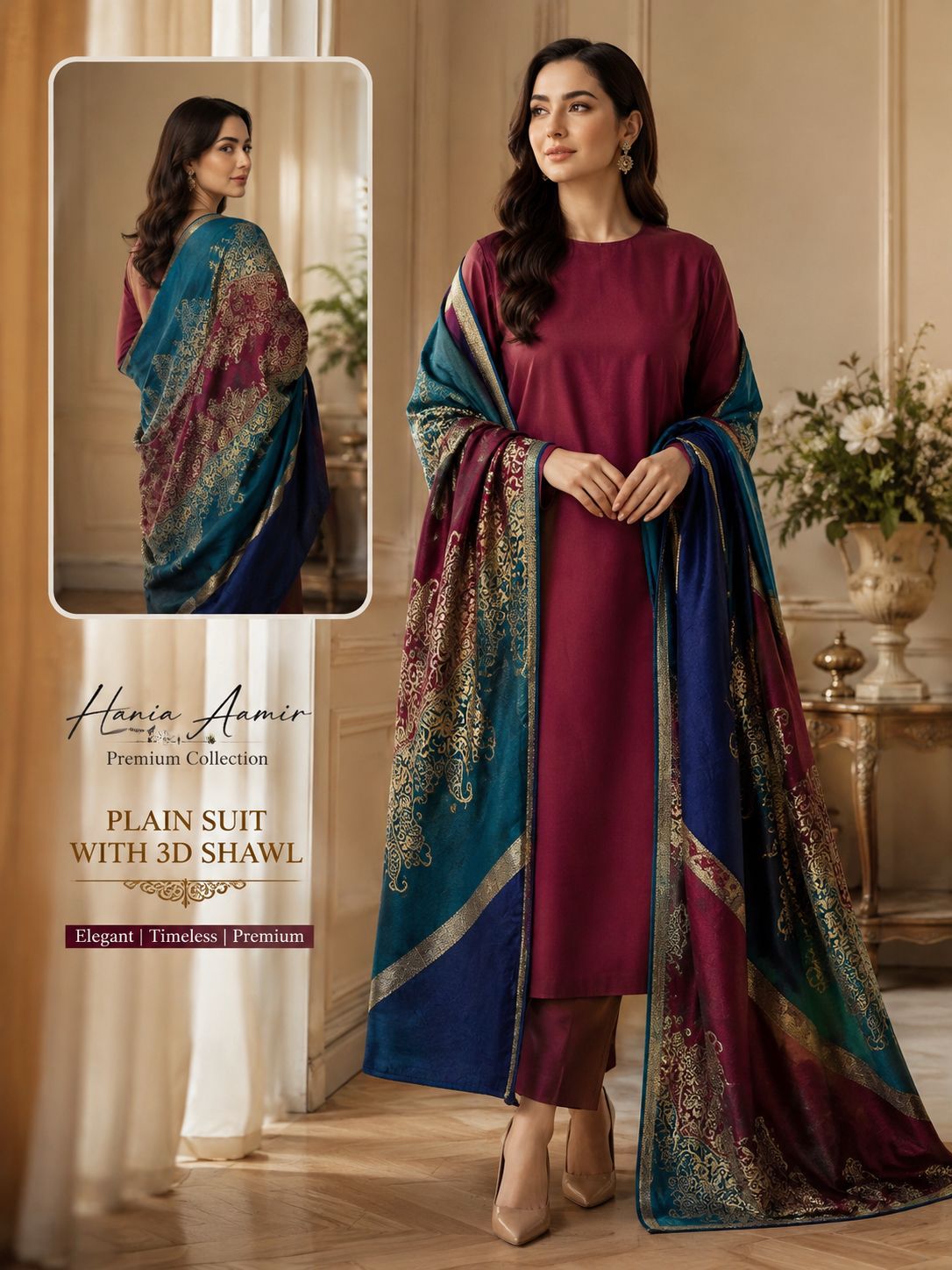 Most Hit Design Dhanak Winter Collection 2026 | 3-Piece Unstitched Suit with Fancy Wool Shawl