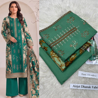 Airjet Dhanak 3pc Front Embroidery Suit | Winter Collection 2026 | Ladies 3 Piece