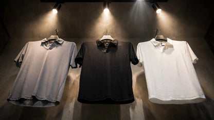 Modern Open V-Collar Polo - No-Button Luxury | 3 Colors